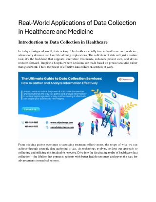 Real-World Applications of Data Collection in Healthcare and