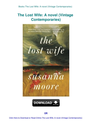Books The Lost Wife A novel (Vintage Contemporaries)
