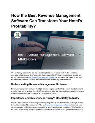 Best Revenue Management Software