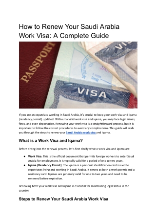 How to Renew Your Saudi Arabia Work Visa_ A Complete Guide