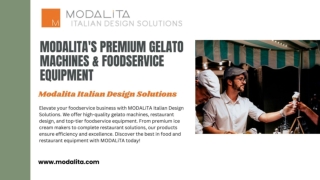 MODALiTA's Premium Gelato Machines & Foodservice Equipment