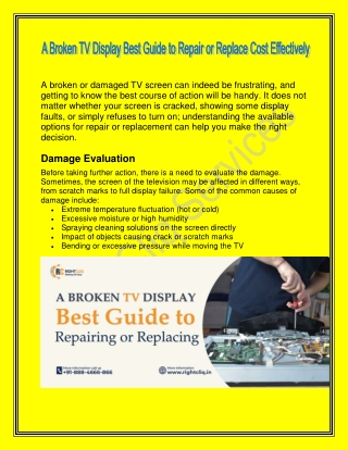 A Broken TV Display Best Guide to Repair or Replace Cost Effectively