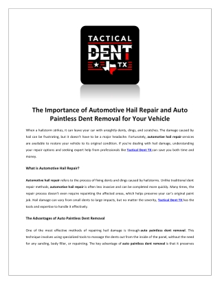 fix a dent frisco