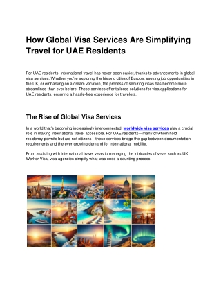 How Global Visa Services Are Simplifying Travel for UAE Residents