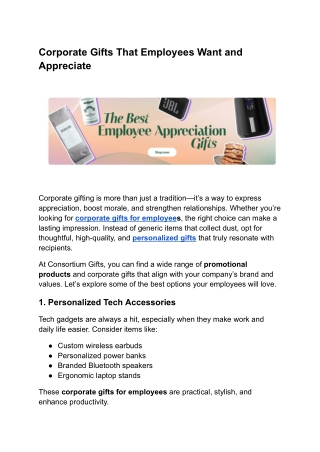 Corporate Gifts That Employees Want and Appreciate