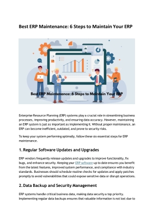 Best ERP Maintenance: 6 Steps to Maintain Your ERP