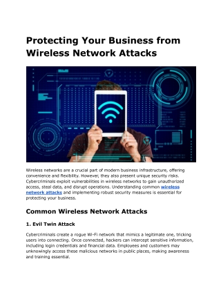 Protecting Your Business from Wireless Network Attacks