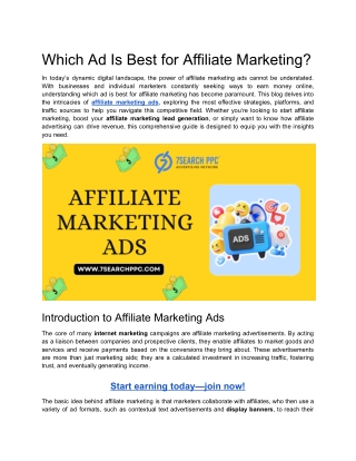 Which Ad Is Best for Affiliate Marketing?