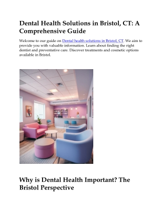 Dental Health Solutions in Bristol