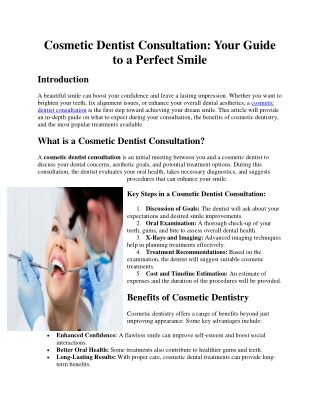 Cosmetic Dentist Consultation: Your Guide to a Perfect Smile