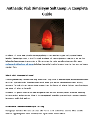 Authentic Pink Himalayan Salt Lamp