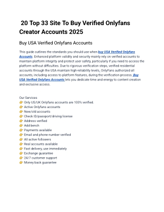 _20 Top 33 Site To Buy Verified Onlyfans Creator Accounts 2025