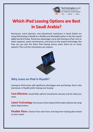 Which iPad Leasing Options are Best in Saudi Arabia?