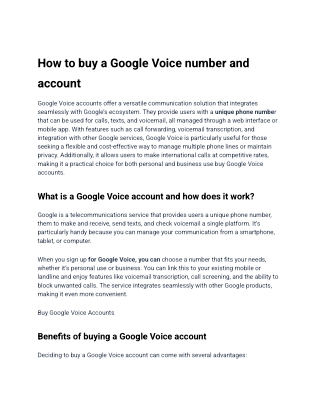 How to buy a Google Voice number and account