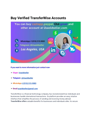 Buy Verified TransferWise Accounts