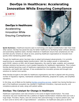 DevOps in Healthcare_ Accelerating Innovation While Ensuring Compliance