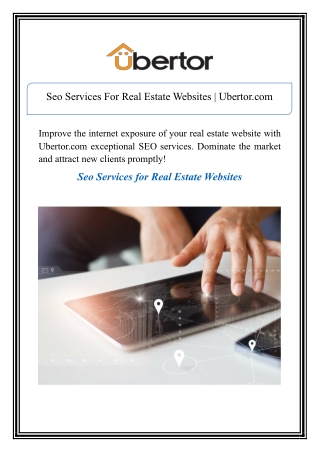 Seo Services For Real Estate Websites | Ubertor.com