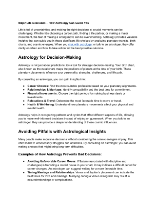 Blog 6_ Major Life Decisions – How Astrology Can Guide You