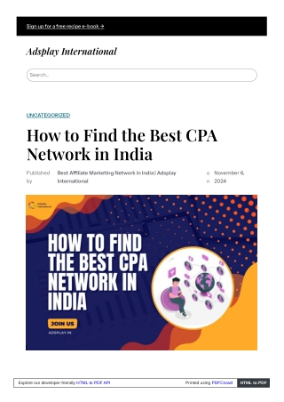 How to Find the Best CPA Network in India