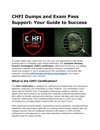 CHFI Dumps and Exam Pass Support_ Your Guide to Success