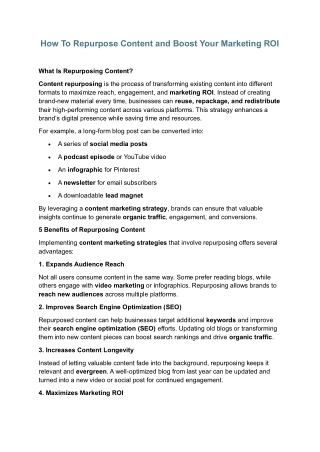 How To Repurpose Content HF 05-02-2025