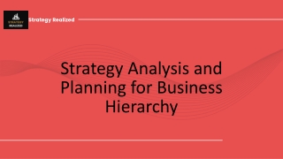 Strategy Analysis and Planning for Business Hierarchy