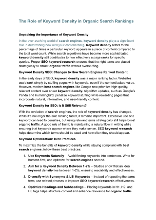 The Role of Keyword Density HF Article 10-02-2025