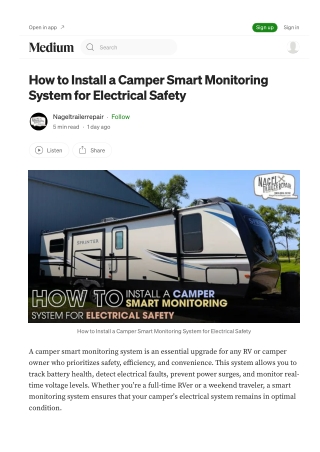 RV Camper Smart Monitor Installation Guide by Camper Repair Michigan