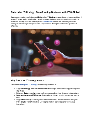 Enterprise IT Strategy_ Transforming Business with VBS Global