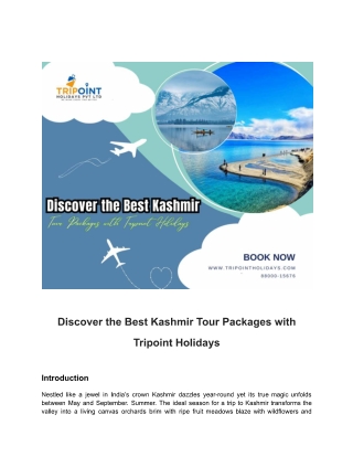 Discover the Best Kashmir Tour Packages with Tripoint Holidays