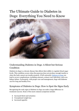 The Ultimate Guide to Diabetes in Dogs_ Everything You Need to Know