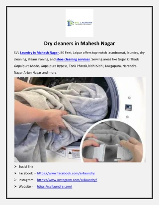 Dry cleaners in Mahesh Nagar