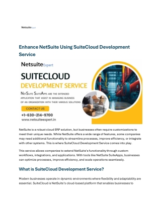 Enhance NetSuite Using SuiteCloud Development Service