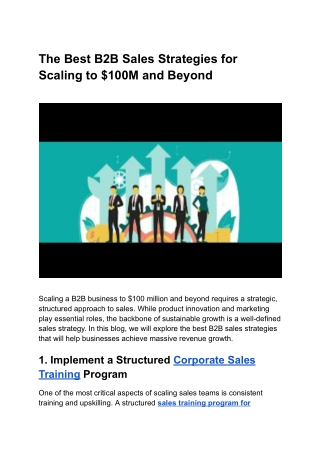 The Best B2B Sales Strategies for Scaling to $100M and Beyond