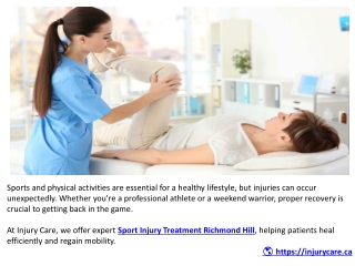 Comprehensive Sport Injury Treatment in Richmond Hill