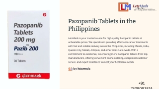 Get Generic Pazopanib Tablets in the Philippines – Save More with LetsMeds!