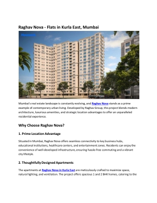 Raghav Nova - Flats in Kurla East, Mumbai