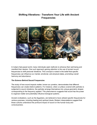 Shifting Vibrations - Transform Your Life with Ancient Frequencies