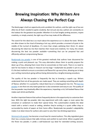 Brewing Inspiration Why Writers Are Always Chasing the Perfect Cup