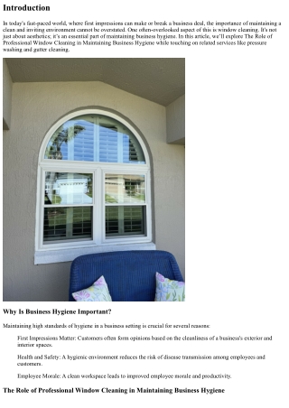 The Role of Professional Window Cleaning in Maintaining Business Hygiene