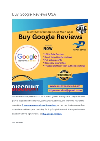 Buy Google Reviews USA