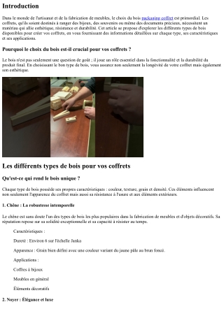 Les différents types de bois pour vos coffrets