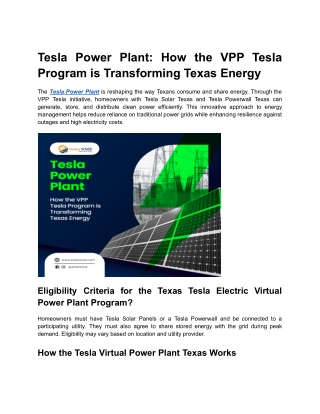 Tesla Power Plant