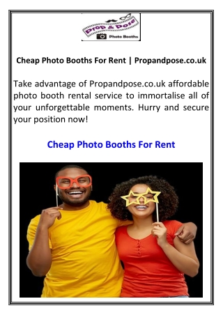 Cheap Photo Booths For Rent Propandpose.co.uk