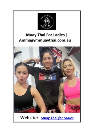 Muay Thai For Ladies  Ammagymmuaythai.com.au