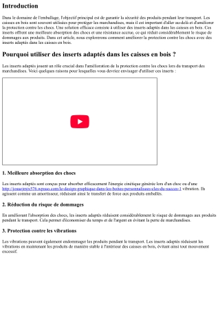 Améliorer la protection contre les chocs avec des inserts adaptés dans les caiss