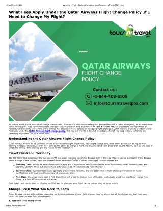 What fees apply under the Qatar Airways flight change policy if I need to change