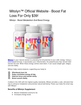 Mitolyn™ Official Website - Boost Fat Loss For Only $39!