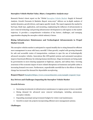 Snowplow Vehicle Market Value, Share, Competitive Analysis 2037