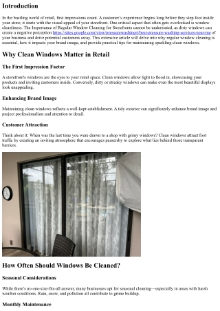 The Importance of Regular Window Cleaning for Storefronts